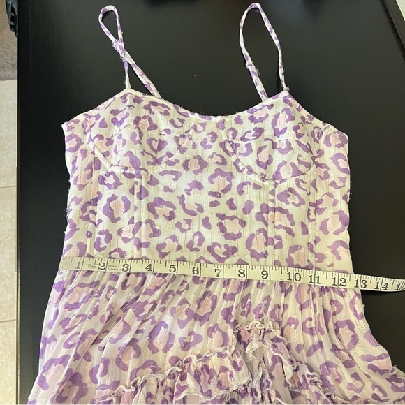 Rococo Sand Avana Midi ruffled corset dress, high low hem, leopard print, sz M - Picture 12 of 17